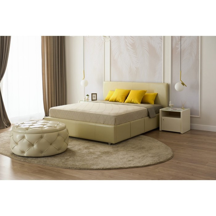 Кровать «Атриум» без ПМ, 1400×2000 мм, встроенное основание, цвет nice beige - фото 1 - id-p199315232