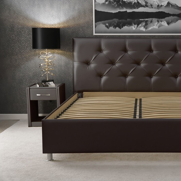 Кровать «Монблан» без ПМ, 1400×2000 мм, встроенное основание, цвет пралине - фото 3 - id-p199315262