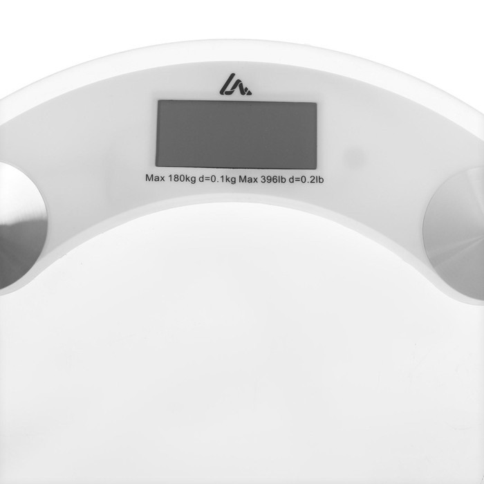 Весы напольные Luazon LVE-001, электронные, до 180 кг, 1хCR2032, стекло, белые - фото 3 - id-p199327202