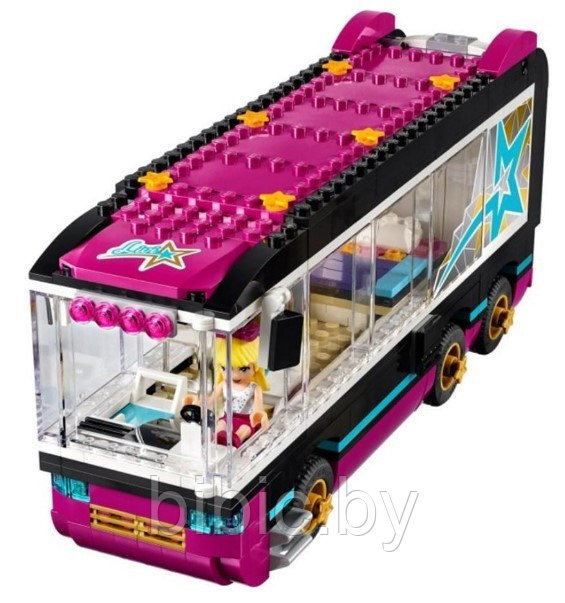 Детский конструктор Автобусный тур поп-звезды 10407 для девочек аналог лего lego дом френдс friends подружки - фото 3 - id-p199332718