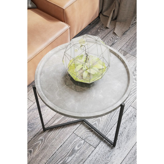 Стол придиванный «Бруно», 575 × 757 × 500 мм, цвет серый мрамор - фото 2 - id-p199309964