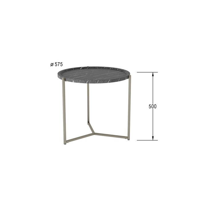 Стол придиванный «Бруно», 575 × 757 × 500 мм, цвет чёрный мрамор - фото 3 - id-p199309976
