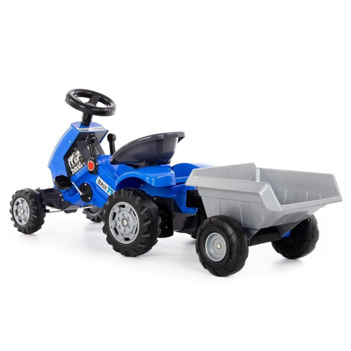 Педальная машина для детей Turbo-2, с полуприцепом, цвет синий - фото 3 - id-p199296722