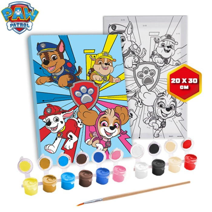 Роспись по холсту 20х30 "Щенки-друзья", Paw Patrol - фото 1 - id-p199325683