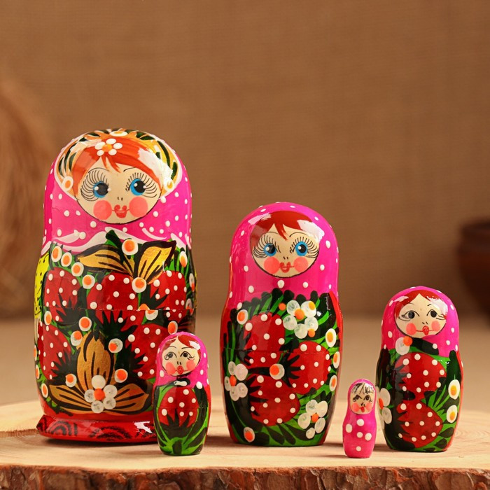 Матрёшка 5-ти кукольная "Катя" ягоды , 12-13 см, ручная роспись. - фото 5 - id-p199332249