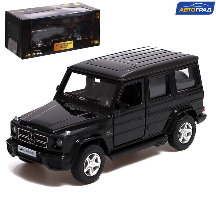 Машина металлическая MERCEDES-BENZ G63 AMG, 1:32, открываются двери, инерция, цвет чёрный - фото 1 - id-p199296827