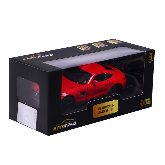 Машина металлическая MERCEDES-AMG GT S, 1:32, открываются двери, инерция, цвет красный - фото 5 - id-p199296828