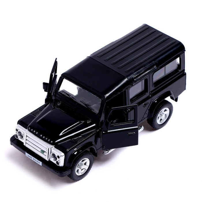 Машина металлическая LAND ROVER DEFENDER, 1:32, открываются двери, инерция, цвет чёрный - фото 3 - id-p199296831