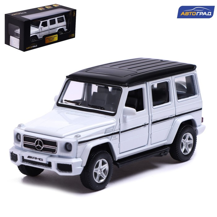 Машина металлическая MERCEDES-BENZ G63 AMG, 1:32, открываются двери, инерция, цвет белый - фото 1 - id-p199296847