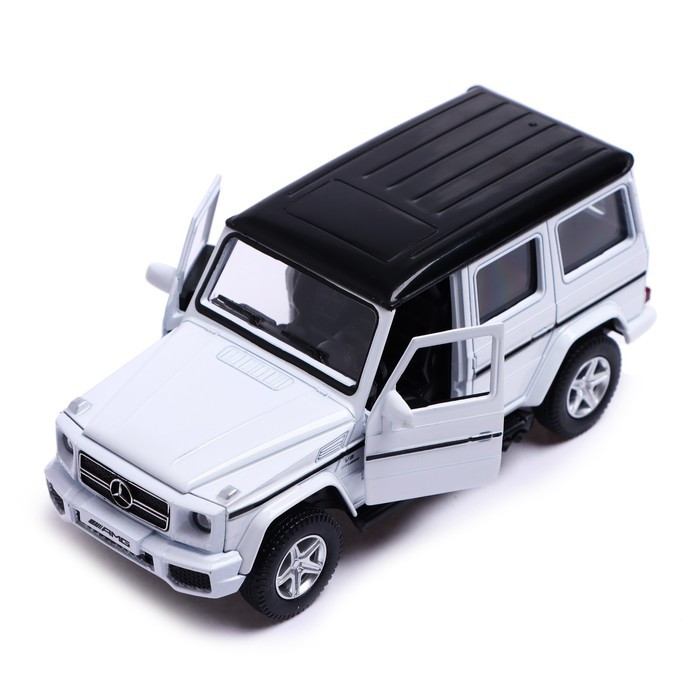 Машина металлическая MERCEDES-BENZ G63 AMG, 1:32, открываются двери, инерция, цвет белый - фото 3 - id-p199296847