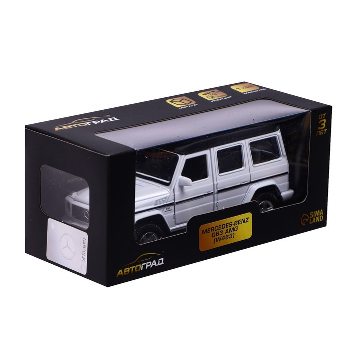 Машина металлическая MERCEDES-BENZ G63 AMG, 1:32, открываются двери, инерция, цвет белый - фото 5 - id-p199296847