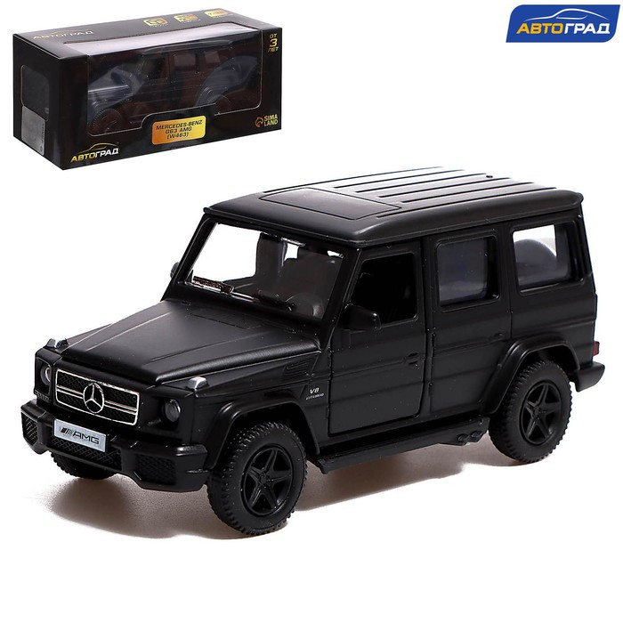 Машина металлическая MERCEDES-BENZ G63 AMG, 1:32, открываются двери, инерция, цвет чёрный матовый - фото 1 - id-p199296848