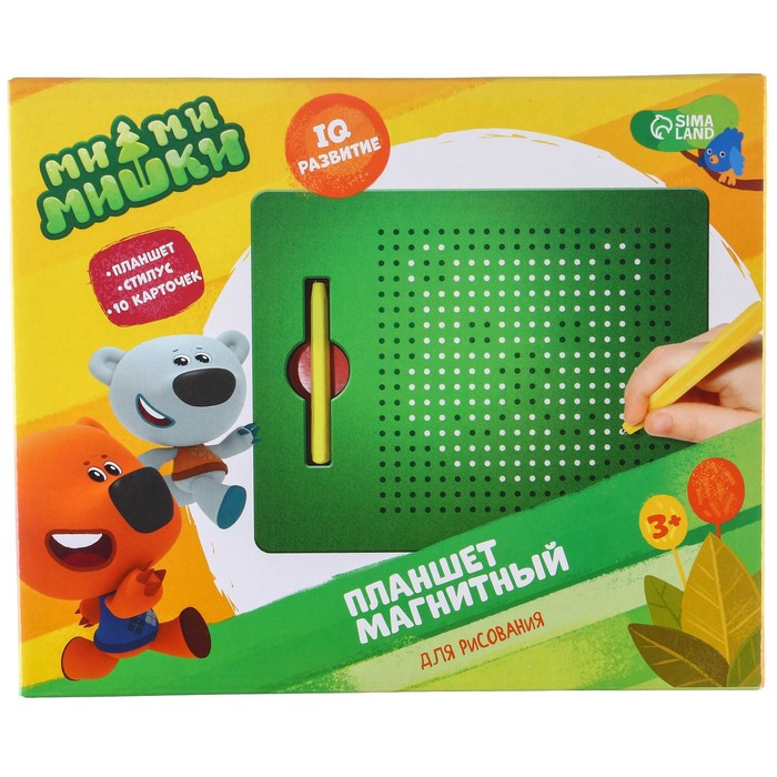 Планшет обучающий «Магнитное рисование: Ми-ми-мишки», 380 отверстий, цвет зелёный - фото 10 - id-p199325843