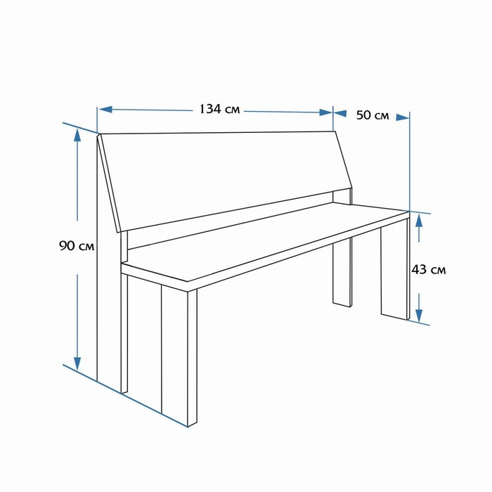 Скандинавская скамейка, 134×50×90см, из хвои - фото 3 - id-p199326654