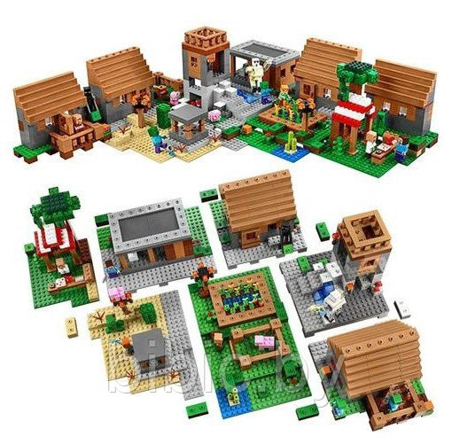 Детский конструктор Большая деревня Minecraft Майнкрафт 10531 серия my world блочный аналог лего lego - фото 2 - id-p199335080
