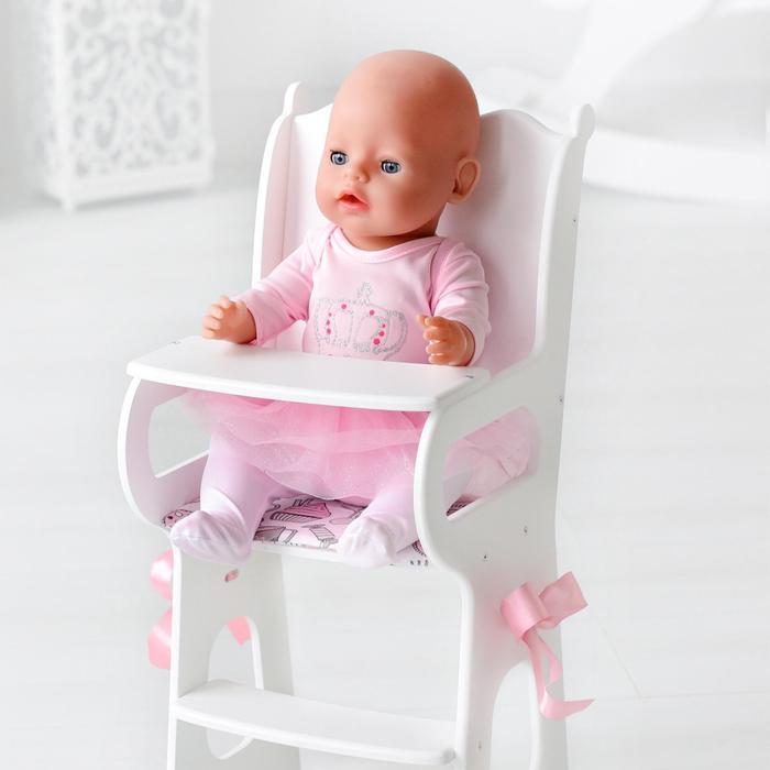 Игрушка детская: столик для кормления с мягким сидением, коллекция «Diamond princess» белый - фото 3 - id-p199327586