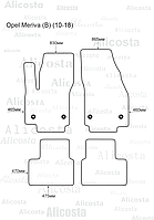 ЭВА автоковрики Opel Meriva (B) (10-18) Салон, Шестиугольник, Черный