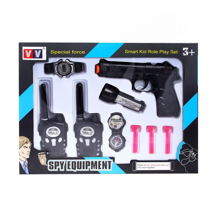 Набор шпиона «Спецагент»: 2 рации, пистолет, часы, фонарик, компас - фото 4 - id-p199331878