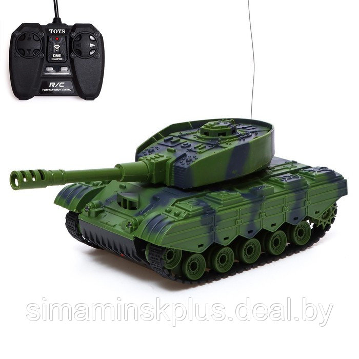 Танк радиоуправляемый «Армия», работает от аккумулятора, световые и звуковые эффекты, цвет зелёный - фото 1 - id-p199337196