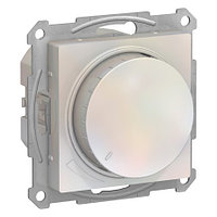 Светорегулятор (диммер) поворотно-нажимной, LED, RC, 400Вт, цвет Жемчуг (Schneider Electric ATLAS DESIGN)