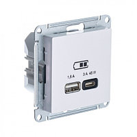 USB розетка A + тип-C 45W высокоскор.заряд. QC,PD, цвет Жемчуг (Schneider Electric ATLAS DESIGN)