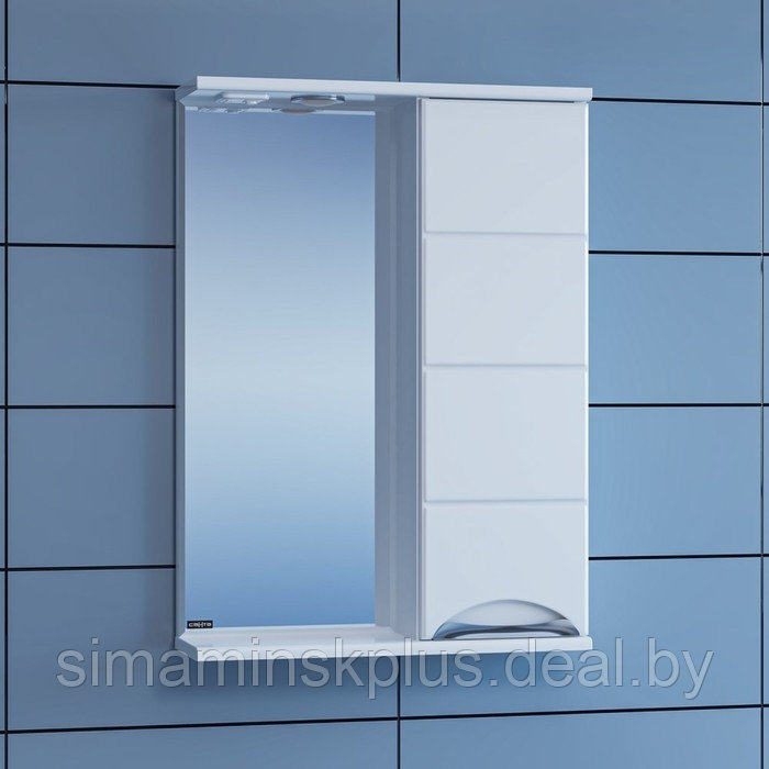 Зеркало-шкаф СаНта «Родос-500», с подсветкой, правое - фото 1 - id-p199335441
