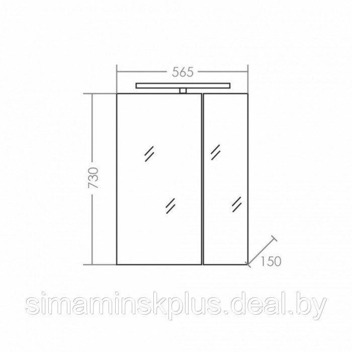 Зеркало-шкаф СаНта «Стандарт 60», со светом - фото 2 - id-p199335484
