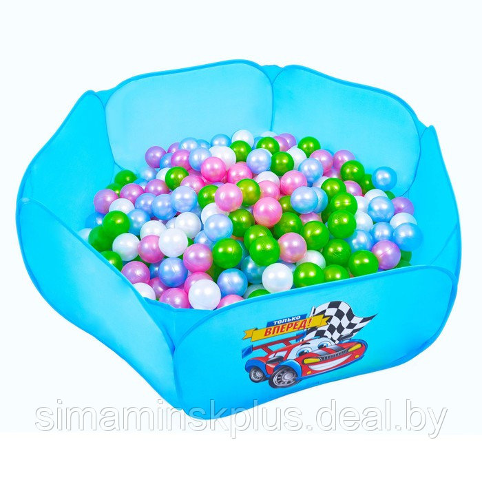 Шарики для сухого бассейна «Перламутровые», диаметр шара 7,5 см, набор 100 штук, цвет розовый, голубой, белый, - фото 1 - id-p199338517