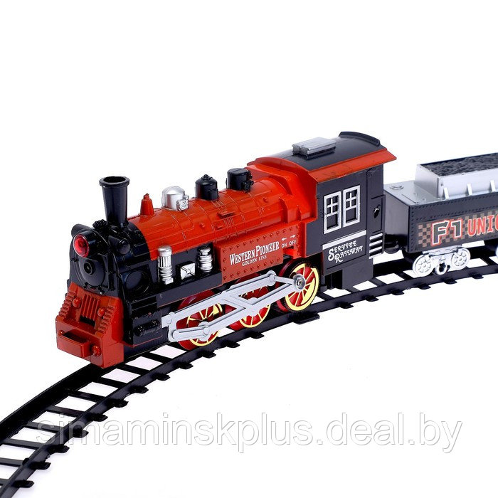 Железная дорога «Классический поезд», свет и звук, с дымом, работает от батареек - фото 2 - id-p199336537