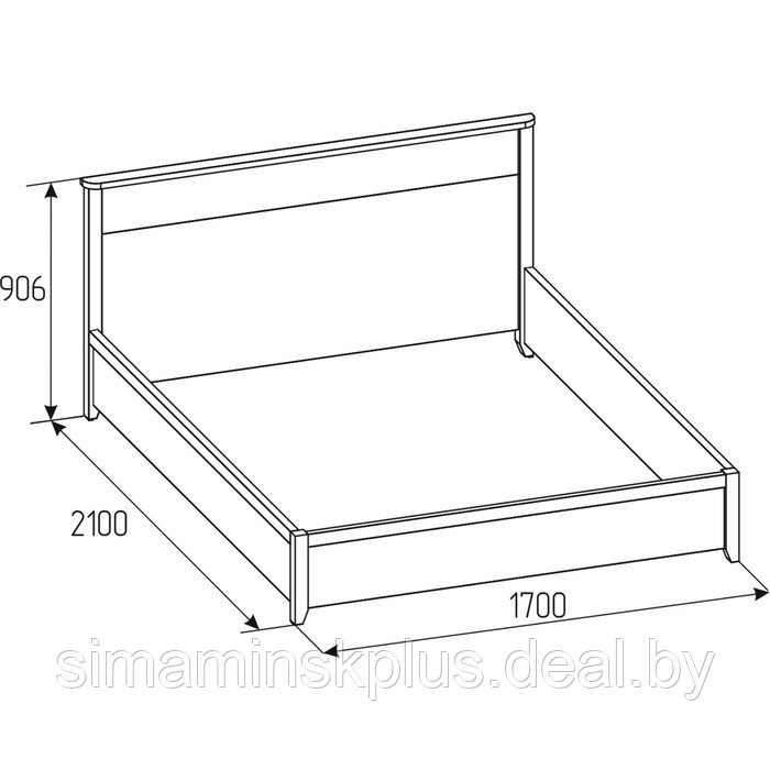 Кровать «Норвуд 32», 1600 × 2000 мм, без основания, цвет белый / орех шоколадный - фото 5 - id-p199335666