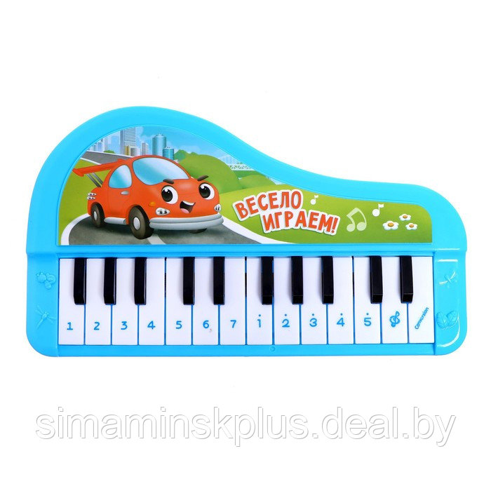Музыкальное пианино «Весёлые машинки», звук, цвет синий - фото 2 - id-p199338541