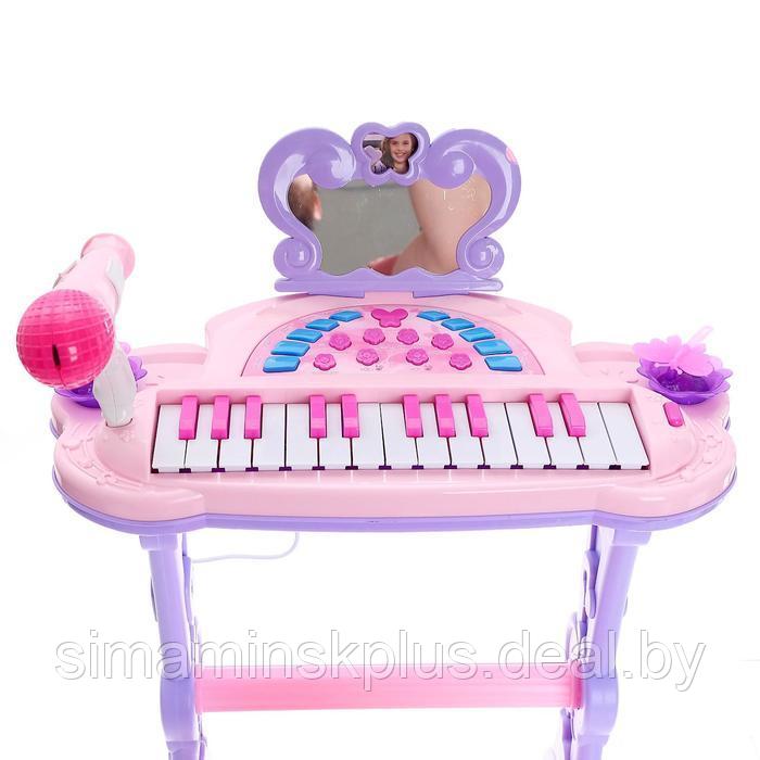 Пианино «Мечта девочки», с USB и MP3 - разъёмами, стульчиком, зеркалом, микрофоном - фото 2 - id-p199338566