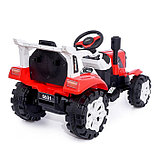Электромобиль «Трактор», с прицепом, 2 мотора, цвет красный, фото 8