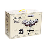 Барабанная установка «Рок», 5 барабанов, тарелка, палочки, стульчик, фото 8