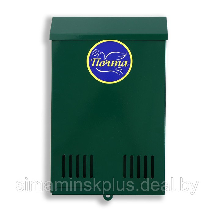 Ящик почтовый без замка (с петлёй), вертикальный, зелёный - фото 3 - id-p199335787