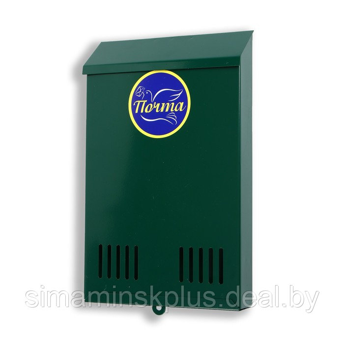 Ящик почтовый без замка (с петлёй), вертикальный, зелёный - фото 4 - id-p199335787
