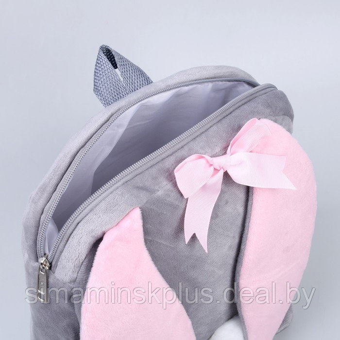 Рюкзак детский плюшевый «Зайка с сердечком», 28х4х28 см - фото 5 - id-p199338682
