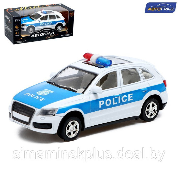 Машина металлическая «Полицейский джип», инерционная, свет и звук, масштаб 1:43 - фото 1 - id-p199336843
