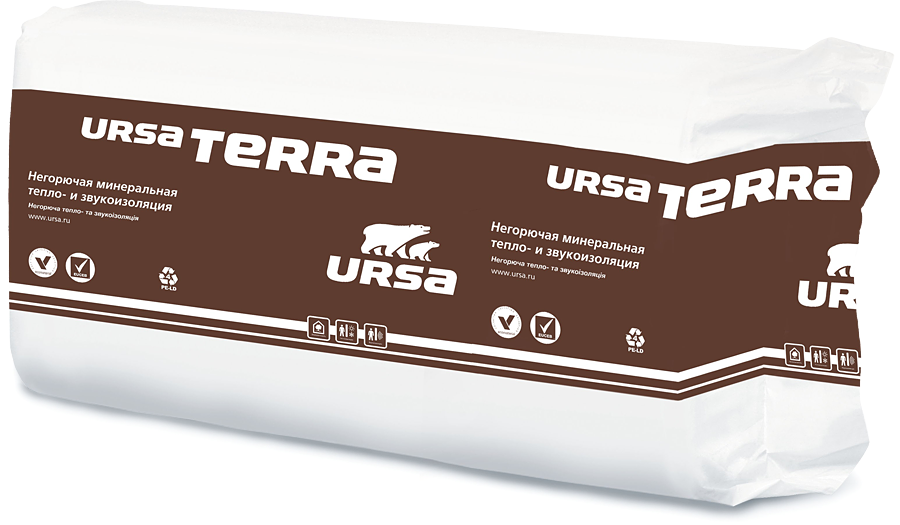 Утеплитель URSA TERRA 37 PN PRO (20)-1250-610-50 Урса Плиты из стекловолокна, 1уп=20шт=15.25м2=0.7625м3