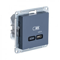 USB розетка тип-C 65W высокоскор.зарядка QC, PD, цвет Грифель (Schneider Electric ATLAS DESIGN)