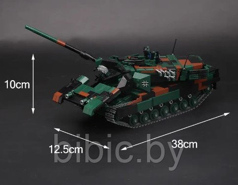Детский конструктор Военный танк Леопард Leopard, военная техника серия аналог лего lego Тяжелый танк - фото 2 - id-p199345352
