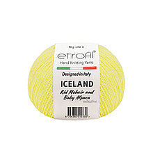 Пряжа Etrofil 'ICELAND' 50гр 250м (10% кид мохер, 5% беби альпака, 55% полиамид, 30% вискоза) (BL1002 желтый)
