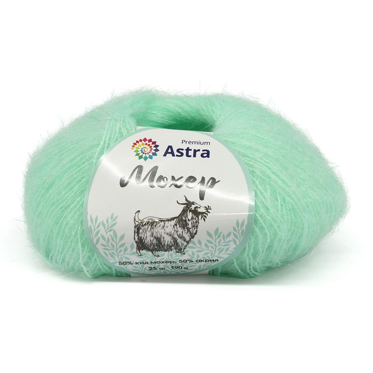 Пряжа Astra Premium 'Мохер' (Mohair) 25гр 190м (+/-5%) (50% кид мохер, 50% акрил) (05 мятный)