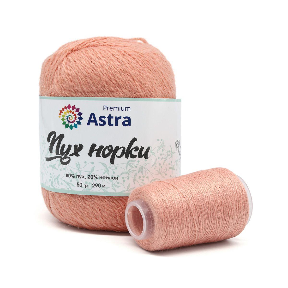 Пряжа Astra Premium 'Пух норки' (Mink yarn) 50гр 290м (+/- 5%) (80%пух, 20%нейлон) (+нить 20гр) (031 - фото 1 - id-p199343220