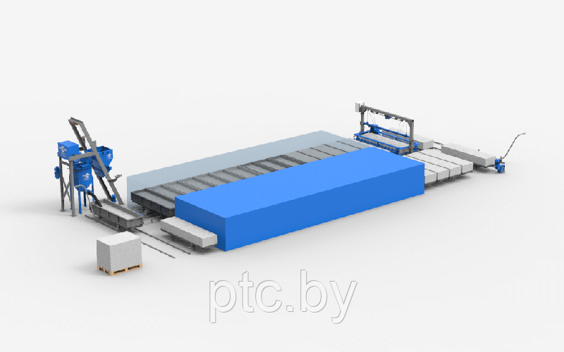 Конвейерная линия по производству газобетона со скиповым подъемником 40 м3