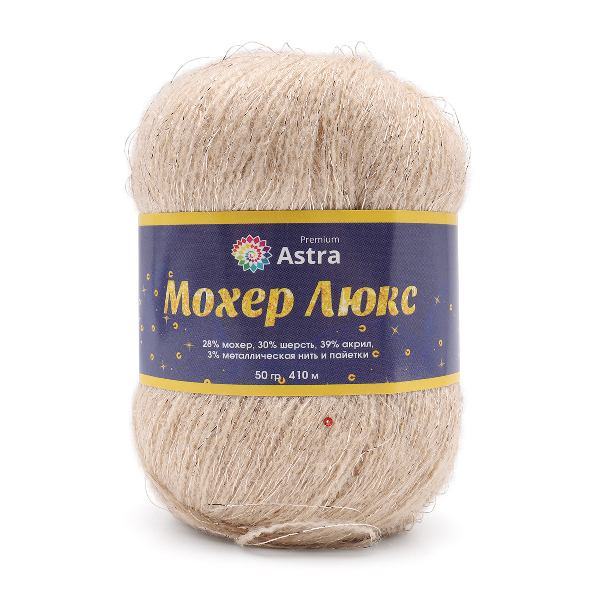 Пряжа Astra Premium 'Мохер Люкс' (Mohair Lux) 50 гр 410 м (+/- 5%) (28% мохер, 30% шерсть, 39% акрил, 3% - фото 1 - id-p199343334