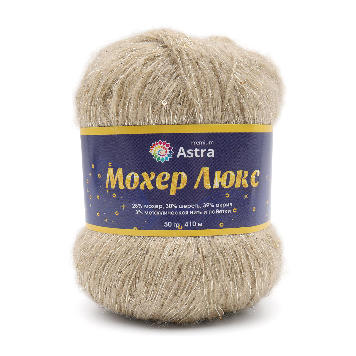 Пряжа Astra Premium 'Мохер Люкс' (Mohair Lux) 50 гр 410 м (+/- 5%) (28% мохер, 30% шерсть, 39% акрил, 3% - фото 1 - id-p199343343