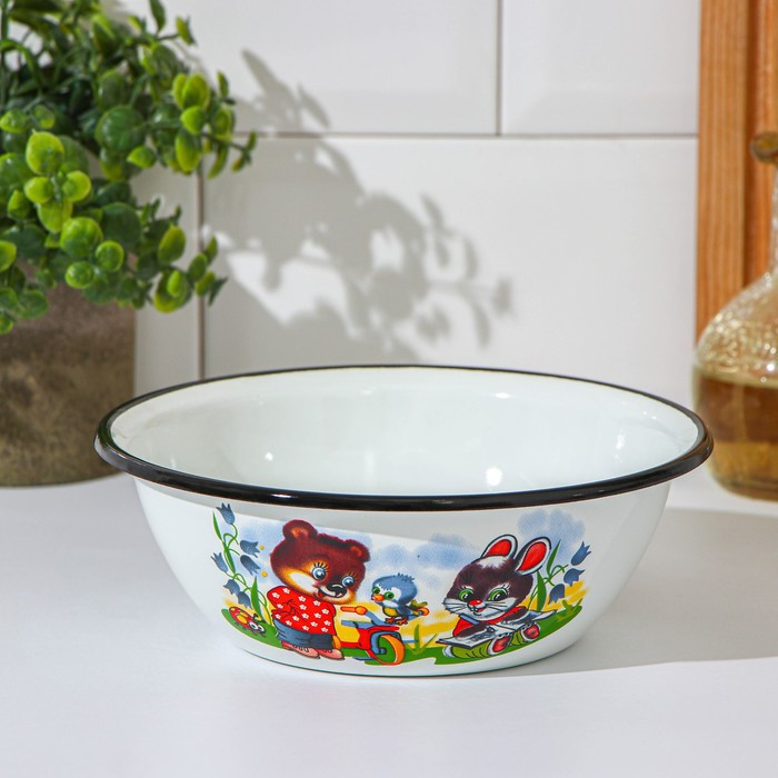 Набор посуды «Улыбка», 4 предмета: кастрюля 1,5 л, ковш 1 л, кружка 250 мл, миска 800 мл, индукция, цвет белый - фото 4 - id-p199341056
