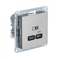 USB розетка тип-C 65W высокоскор.зарядка QC, PD, цвет Шампань (Schneider Electric ATLAS DESIGN)
