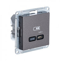USB розетка тип-C 65W высокоскор.зарядка QC, PD, цвет Мокко (Schneider Electric ATLAS DESIGN)